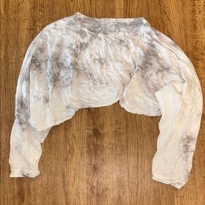 American Eagle Outfitters Gray Tie-Dye Crop Top